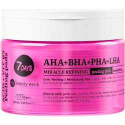 7Days Exfoliating AHA + BHA + PHA + LHA Pads Μανδελικό Peeling Προσώπου 50τμχ