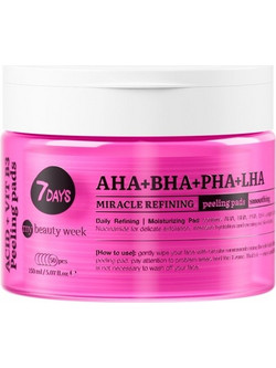 7Days Exfoliating AHA + BHA + PHA + LHA Pads Μανδελικό Peeling Προσώπου 50τμχ