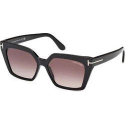 Tom Ford FT1030S 01Z Γυναικεία Γυαλιά Ηλίου Τετράγωνα Κοκάλινα Μαύρα με Καφέ Φακό