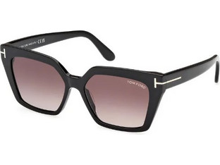 Tom Ford FT1030S 01Z Γυναικεία Γυαλιά Ηλίου Τετράγωνα Κοκάλινα Μαύρα με Καφέ Φακό