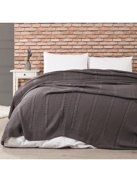 Κουβέρτα Πλεκτή Υπέρδιπλη Edenhill Anthracite Cokitex (220x240) 1Τεμ
