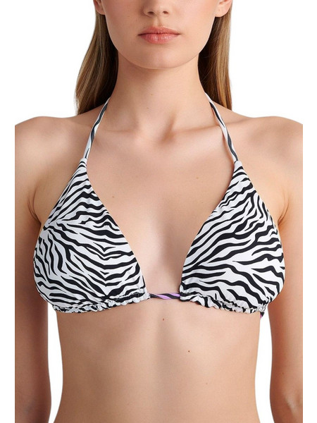 Sugarfree Bikini Top Τριγωνάκι Animal Print Μαύρο Λευκό 24801370-999