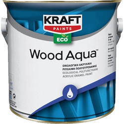 Kraft Paints Wood Aqua Eco Ριπολίνη Νερού Ξύλου Λευκή Satin 2.5lt