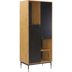 Ραφιέρα Δαπέδου Living 0016-124-033 80x40x182cm Grey Oak-Black