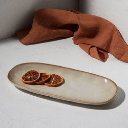 Πιατέλα Οβάλ Stoneware Ivory 31,3x15x2,7εκ. Vignette Estia 07-24321 - estia - 07-24321