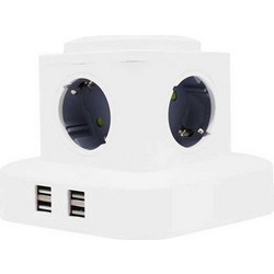 Κάθετο πολύπριζο 4 θέσεων - Σούκο - 4USB - 3m - RC-G4P - 004239