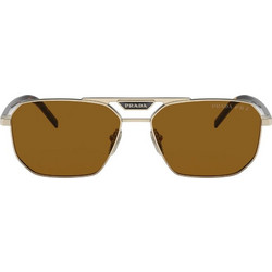 Prada PR 58YS ZVN5/Y1 Ανδρικά Γυαλιά Ηλίου Aviator Μεταλλικά Χρυσά με Καφέ Polarized Φακό
