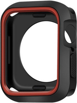 Θήκη Σιλικόνης για Apple Watch Series 42mm Μαύρο - Κόκκινο