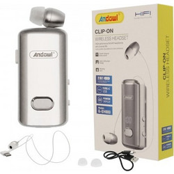 Andowl Q-EH880 Ακουστικό Bluetooth In Ear Πέτου Silver