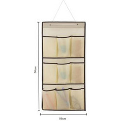 Κρεμαστή Θήκη 9 θέσεων Υφασμάτινη μπεζ 75x45cm ForHome 244367 - For Home
