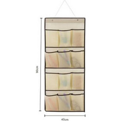 Κρεμαστή Θήκη 12 θέσεων Υφασμάτινη μπεζ 90x40cm ForHome 244368 - For Home