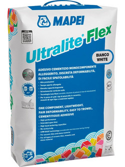 Mapei Κόλλα τσιμεντοειδούς βάσης ελαφροβαρής Λευκή Ultralite Flex 15kg 8022452770173