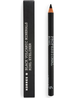 Korres Volcanic Minerals Kohl 01 Black Μολύβι Ματιών Αδιάβροχο 1.14gr