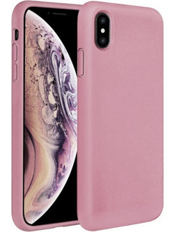 Back Cover Θήκη Λεπτής Σιλικόνης Matte για iPhone X/ Xs Ροζ