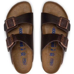 Birkenstock Arizona Soft Footbed Δερμάτινα Ανδρικά Σανδάλια Ανατομικά Καφέ 45276