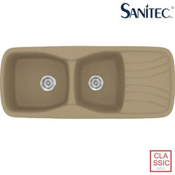 Sanitec Classic 311 Επικαθήμενος Νεροχύτης Γρανίτη Αντιστρεφόμενος Ματ Metallic Cream 120x51cm