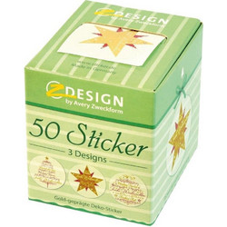 AVERY Zweckform ZDesign WeihnachtsSticker auf Rolle SchriftzugFormen Transparentfolie geprgt Durchmesser 1 Stck (56825)