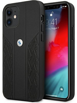 BMW Leather Curve Perforate - θήκη για Apple iPhone 12 mini - Μαύρο
