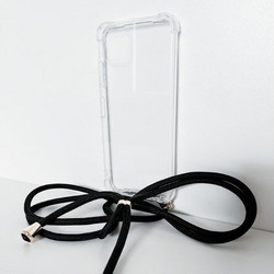 GOOSPERY CLEAR CASE WITH STRAP SAMSUNG A22 5G (BLACK)