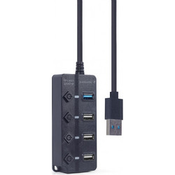 Gembird UHB-U3P1U2P3P-01 USB Hub 3.0 USB-A με 4 Θύρες USB-A
