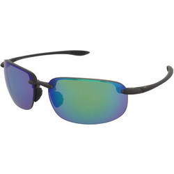 Maui Jim GM456 N14 Ανδρικά Γυαλιά Ηλίου Μάσκα Μεταλλικά Μαύρα με Πράσινο Polarized Φακό