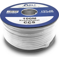 ARLI RG6 Ομοαξονικό Καλώδιο Κεραιας Ασπρο 135 dB