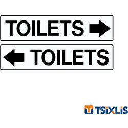 Πινακίδα Αυτοκόλλητη TOILETS 75x150mm
