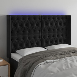 vidaXL Κεφαλάρι Κρεβατιού Βελούδινο με LED Φωτισμό 163x16x128cm 3124440