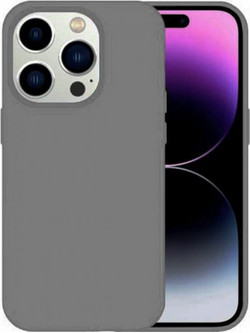 Θήκη Rubber Ενισχυμένης Σιλικόνης για iPhone 15 Pro Max Σκούρο Γκρι