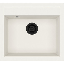 Helika Quadro SQQ100-710 AQP-601 Ένθετος Νεροχύτης Γρανίτη Λευκός 56.5x51cm