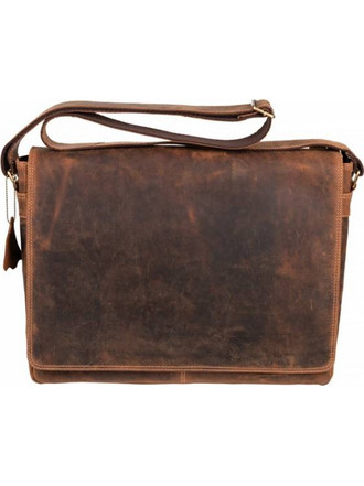 DOMLEATHERS DOMLEATHERS ΑΝΔΡΙΚΟΣ ΔΕΡΜΑΤΙΝΟΣ ΧΑΡΤΟΦΥΛΑΚΑΣ ΩΜΟΥ DL7010 ΚΑΦΕ VINTAGE