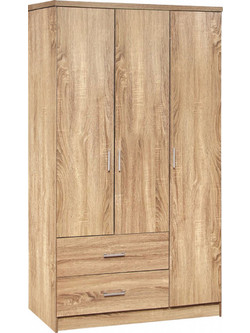 HomeMarkt Τρίφυλλη Ντουλάπα Ρούχων Caesar Sonoma 89x42.5x181cm HM340.02