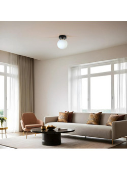 Chandelier Yeni Can Tekli Siyah Beyaz Camli Avize Black White