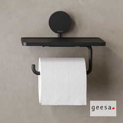 Geesa Opal Χαρτοθήκη Με Εταζέρα 18,5 εκ.Black Matt 7224-400