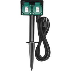 Heitech Αδιάβροχη διπλή πρίζα κήπου 04003652