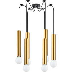 Home Lighting Κρεμαστό Φωτιστικό Οροφής Πολύφωτο E27 GU10 Χρυσό SE21-GM-5-BL6 77-8679
