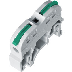 GloboStar(R) FAST-CONNECT 69902 Μονή Κλέμα Ράγας Ταχείας Σύνδεσης & Διακλάδωσης Καλωδίων για Ηλεκτρολογικούς Πίνακες - 1 x Είσοδος & 1 x Έξοδος με Συμβατή Διατομή Καλωδίων 0.2mm έως 4mm - 600V 32A Max