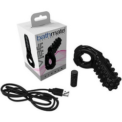 Bathmate Vibe Ring Tickle Ελαστικό Δαχτυλίδι Πέους Σιλικόνης με Δόνηση 2.2cm Μαύρο