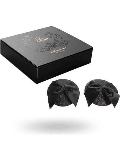 BIJOUX - BURLESQUE SHINY NIPPLE COVERS WITH BOW