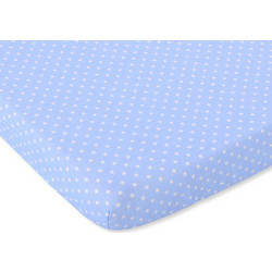 Sheet made of cotton 120x60cm white polka dots on blue
