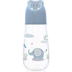 Lorelli Πλαστικό Μπιμπερό με Θηλή Σιλικόνης 0m+ Hood Animals Elephant Blue 125ml