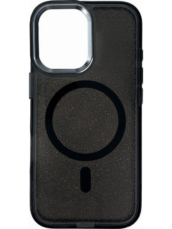 Glitter Case MagSafe for iPhone 16 Plus - black with glitter