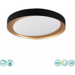 Φωτιστικό Οροφής - Πλαφονιέρα Zeta R62712402 24W Led Φ48cm 7cm Black RL Lighting Πλαστικό