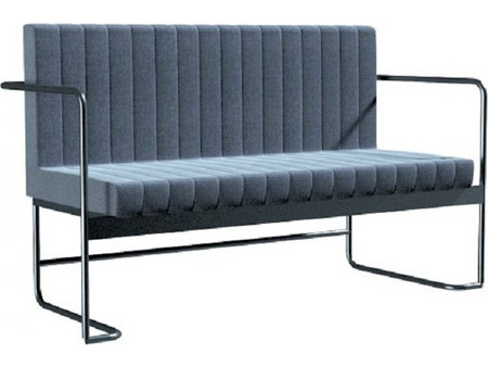TS-628 - Καναπές μεταλλικός με ύφασμα γκρι 125X70X90