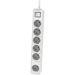 Πολύπριζο για Πρίζες 6 Θέσεων με Διακόπτη Philips CHP2164W/62 (1,5 m)