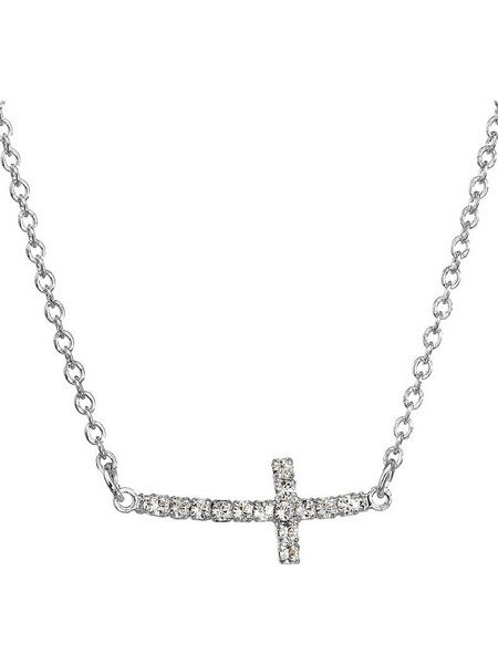 Κολιέ από ορείχαλκο σταυρός με κρύσταλλα Swarovski (F1096)
