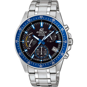 Casio Edifice Ανδρικό Ρολόι Χρονογράφος με Ασημί Μεταλλικό Μπρασελέ EFV-540D-1A2VUEF
