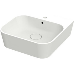DuPont Corian Mizu 2001 Επικαθήμενος Κρεμαστός Νιπτήρας Μπάνιου 50x50x16cm Ματ Λευκό H2.1.13.001.2001