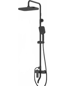 Atena 690650AΜΒ Στήλη Ντουζ Ρυθμιζόμενου Ύψους 94-129εκ. Black Mat