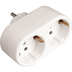 Eurolamp Αντάπτορας Schuko 2 Θέσεων Λευκός (147-10000)